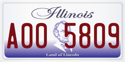 IL license plate A005809