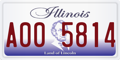 IL license plate A005814