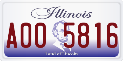 IL license plate A005816