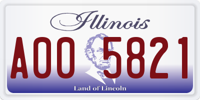 IL license plate A005821