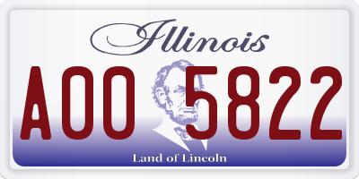 IL license plate A005822