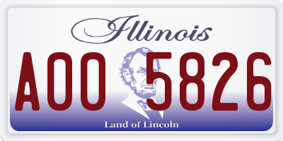 IL license plate A005826