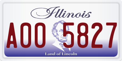 IL license plate A005827