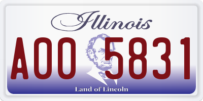 IL license plate A005831