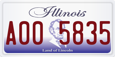 IL license plate A005835