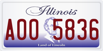 IL license plate A005836