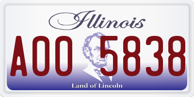 IL license plate A005838