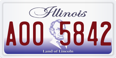 IL license plate A005842