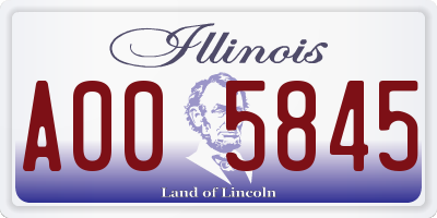 IL license plate A005845