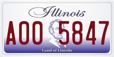IL license plate A005847
