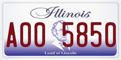 IL license plate A005850