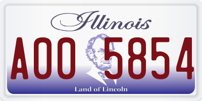 IL license plate A005854