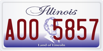 IL license plate A005857