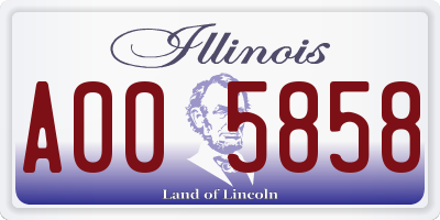 IL license plate A005858