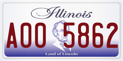 IL license plate A005862