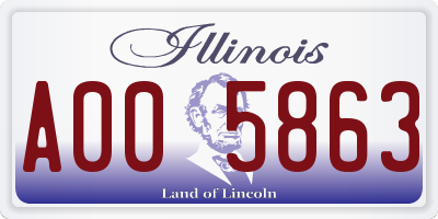 IL license plate A005863