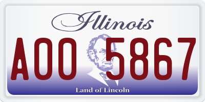 IL license plate A005867