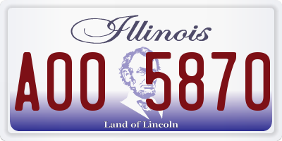 IL license plate A005870