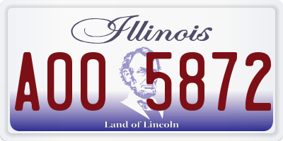 IL license plate A005872