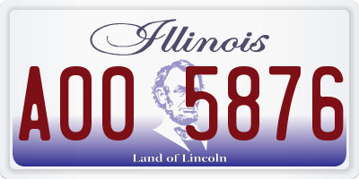 IL license plate A005876