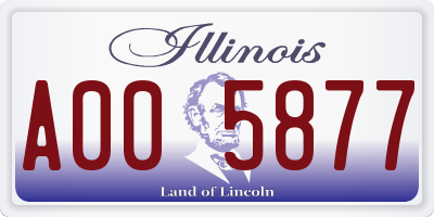 IL license plate A005877