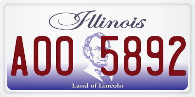 IL license plate A005892