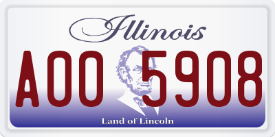 IL license plate A005908