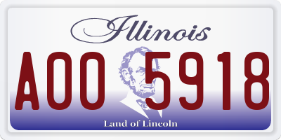 IL license plate A005918