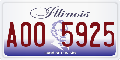 IL license plate A005925