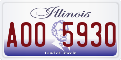 IL license plate A005930