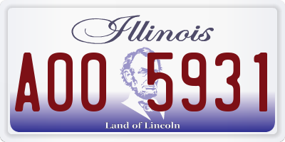 IL license plate A005931