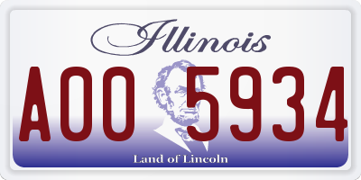 IL license plate A005934