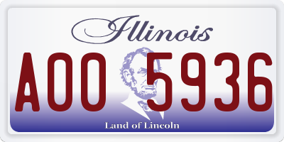 IL license plate A005936