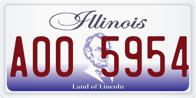 IL license plate A005954