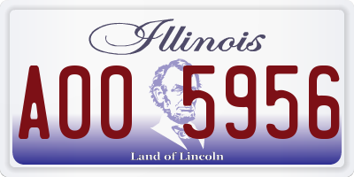 IL license plate A005956