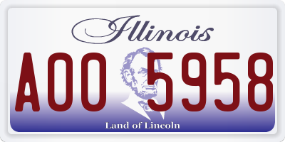 IL license plate A005958