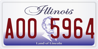 IL license plate A005964