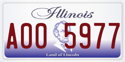 IL license plate A005977