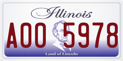 IL license plate A005978