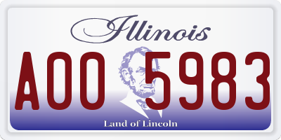 IL license plate A005983