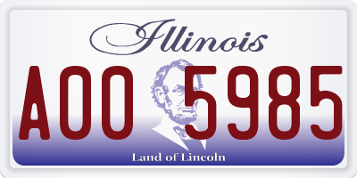 IL license plate A005985