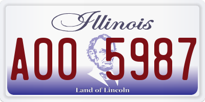 IL license plate A005987