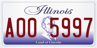 IL license plate A005997