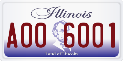 IL license plate A006001