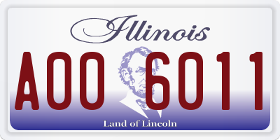 IL license plate A006011