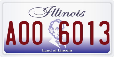 IL license plate A006013