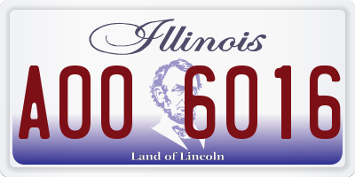 IL license plate A006016