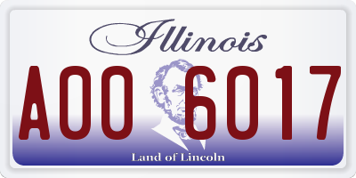 IL license plate A006017