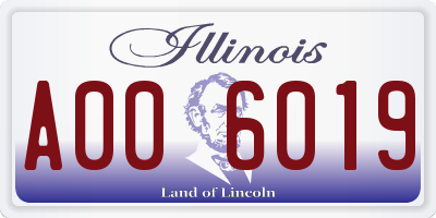 IL license plate A006019