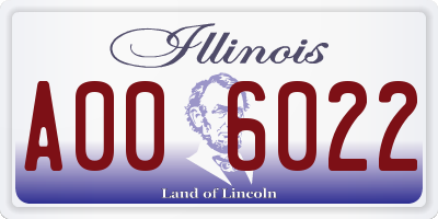 IL license plate A006022